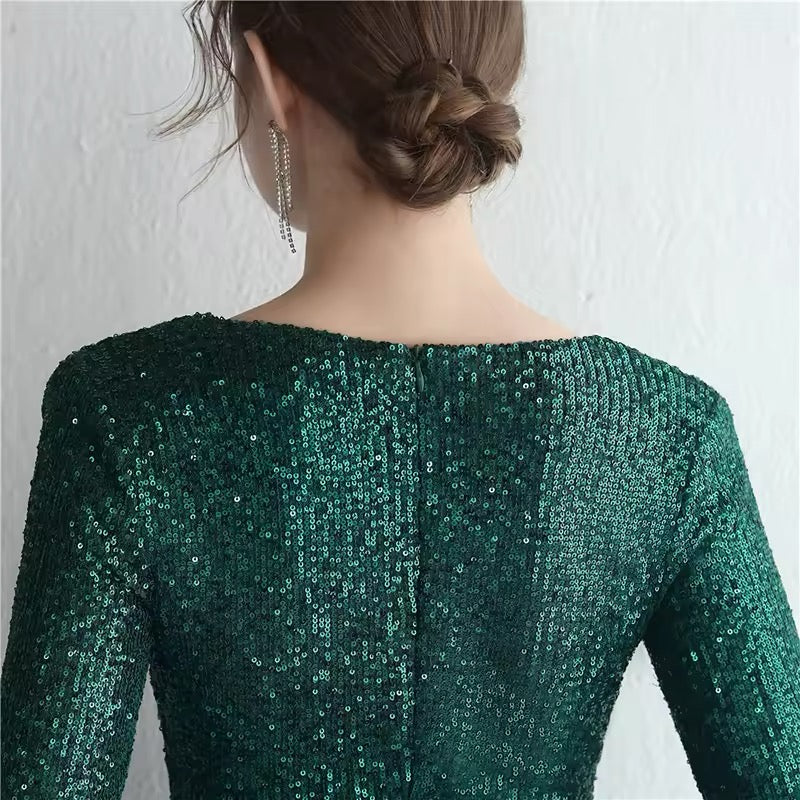 V neck full sleeve dress