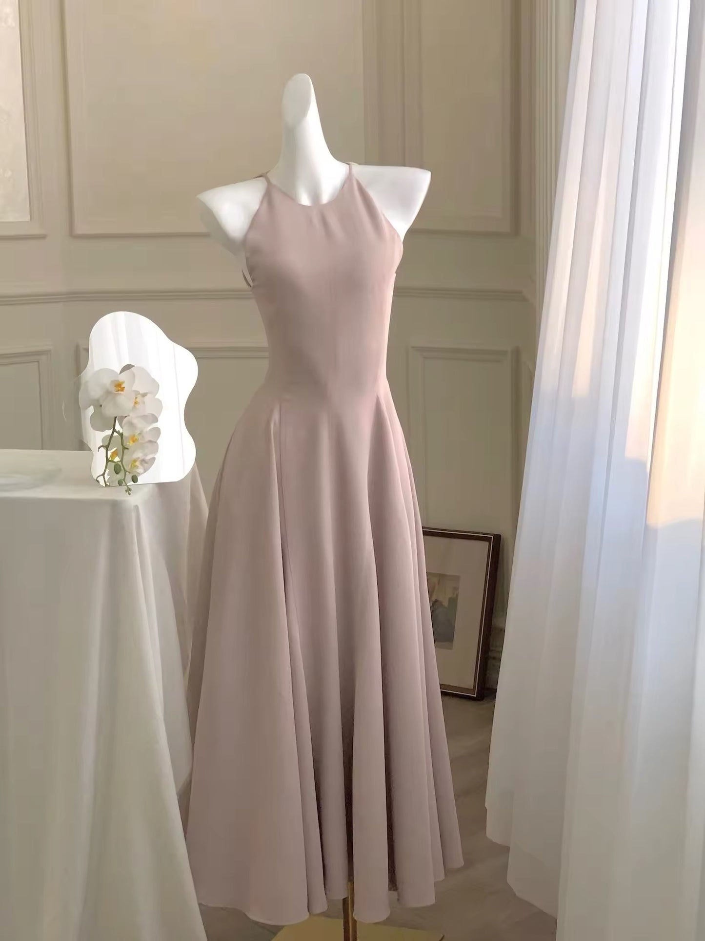 High neck midi dress