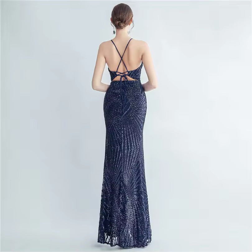 Mermaid V neck gown