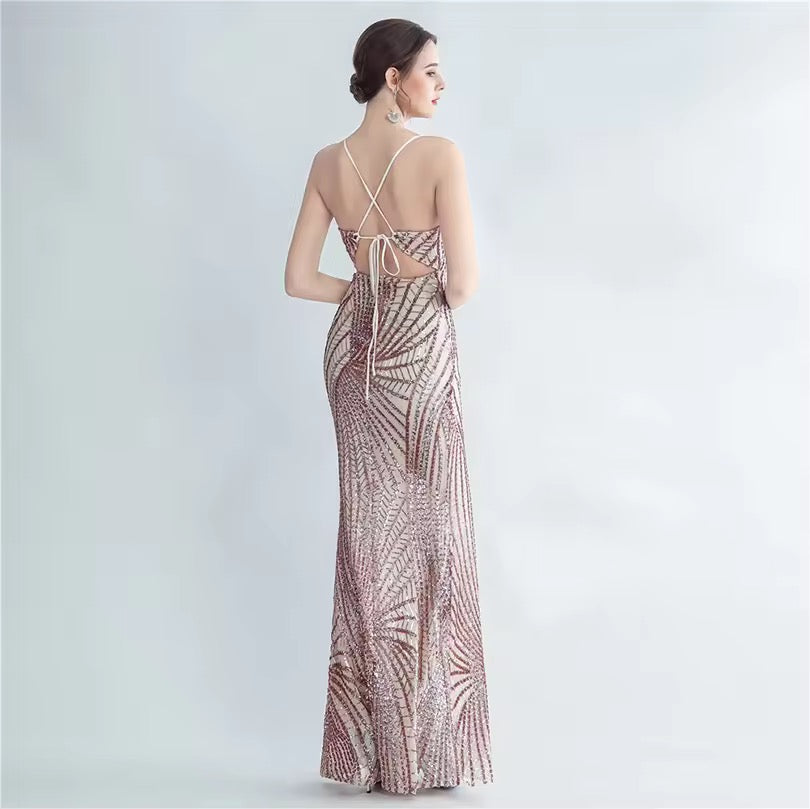 Mermaid V neck gown