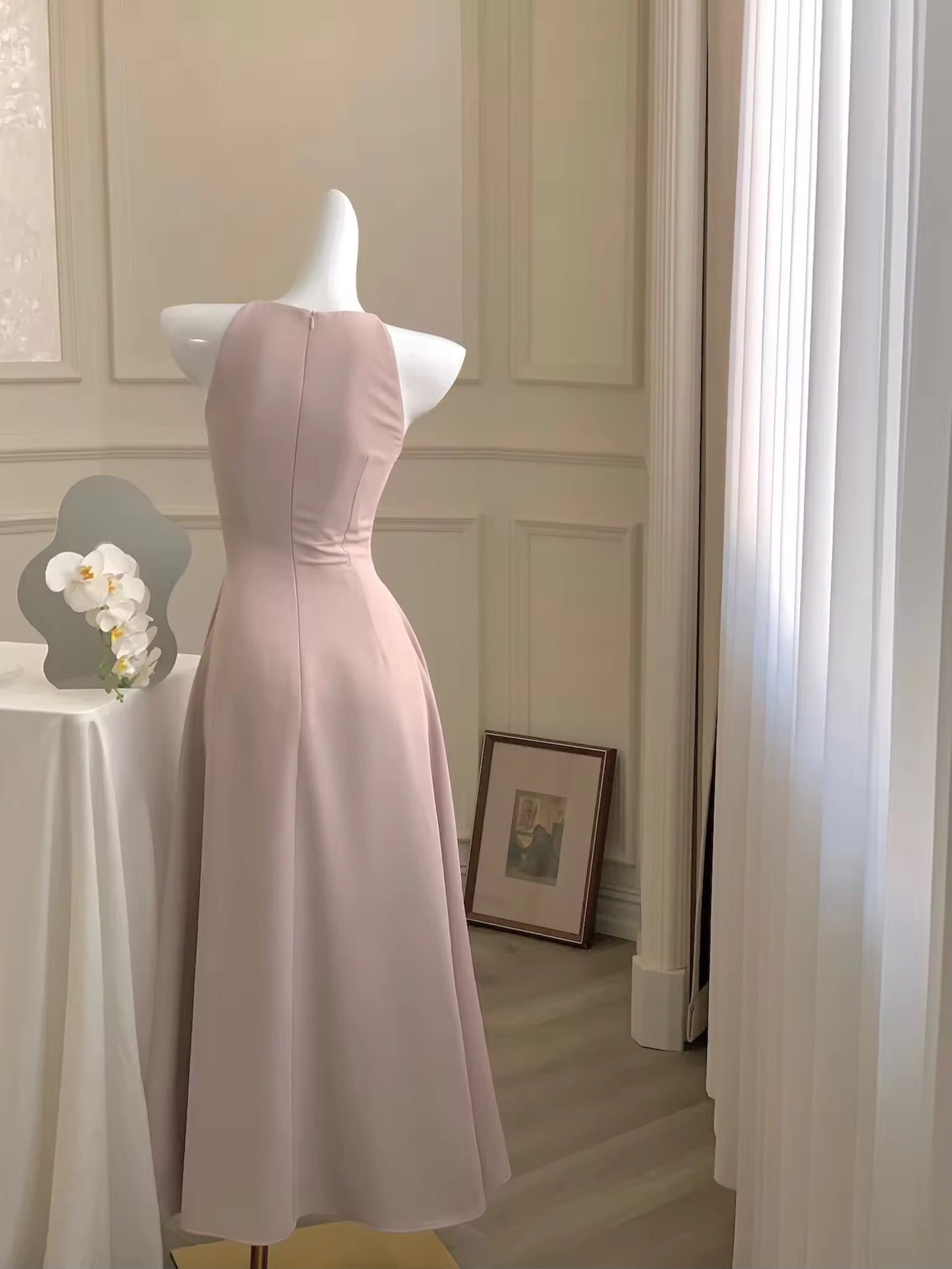High neck midi dress