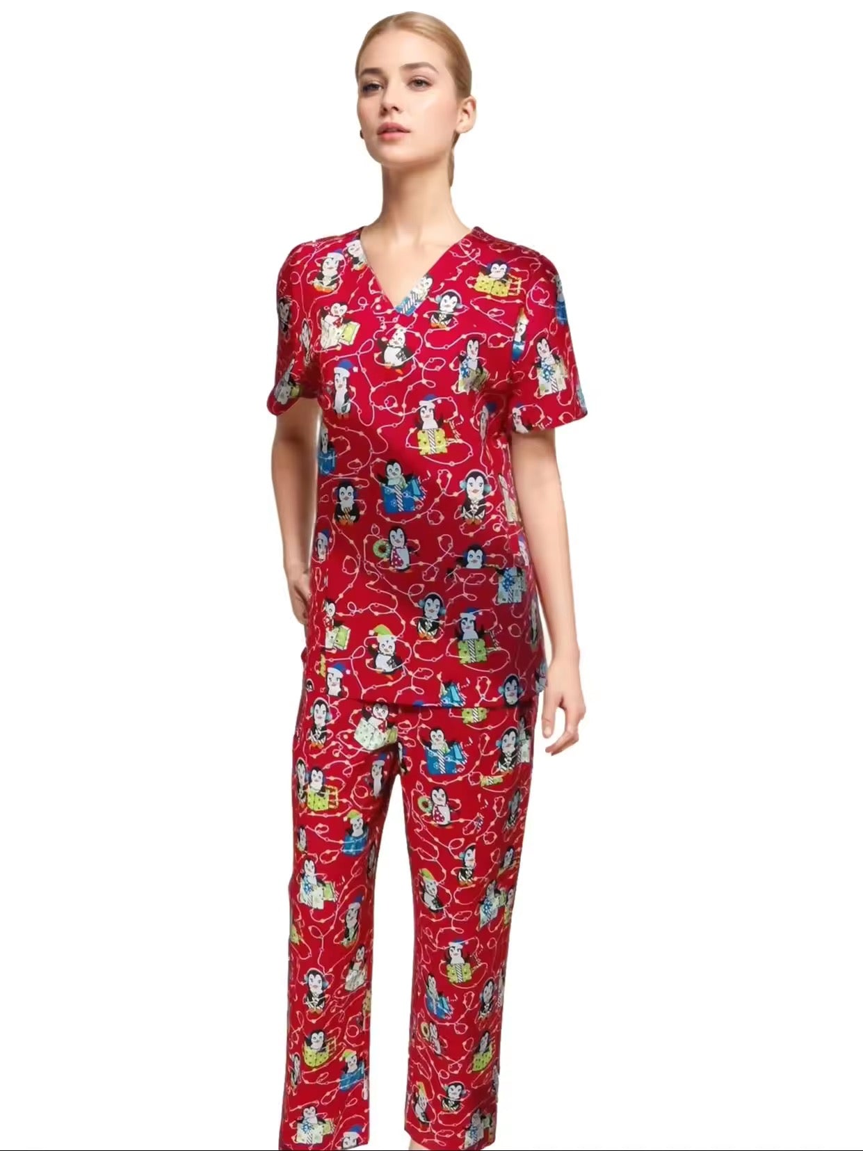 Christmas scrub set