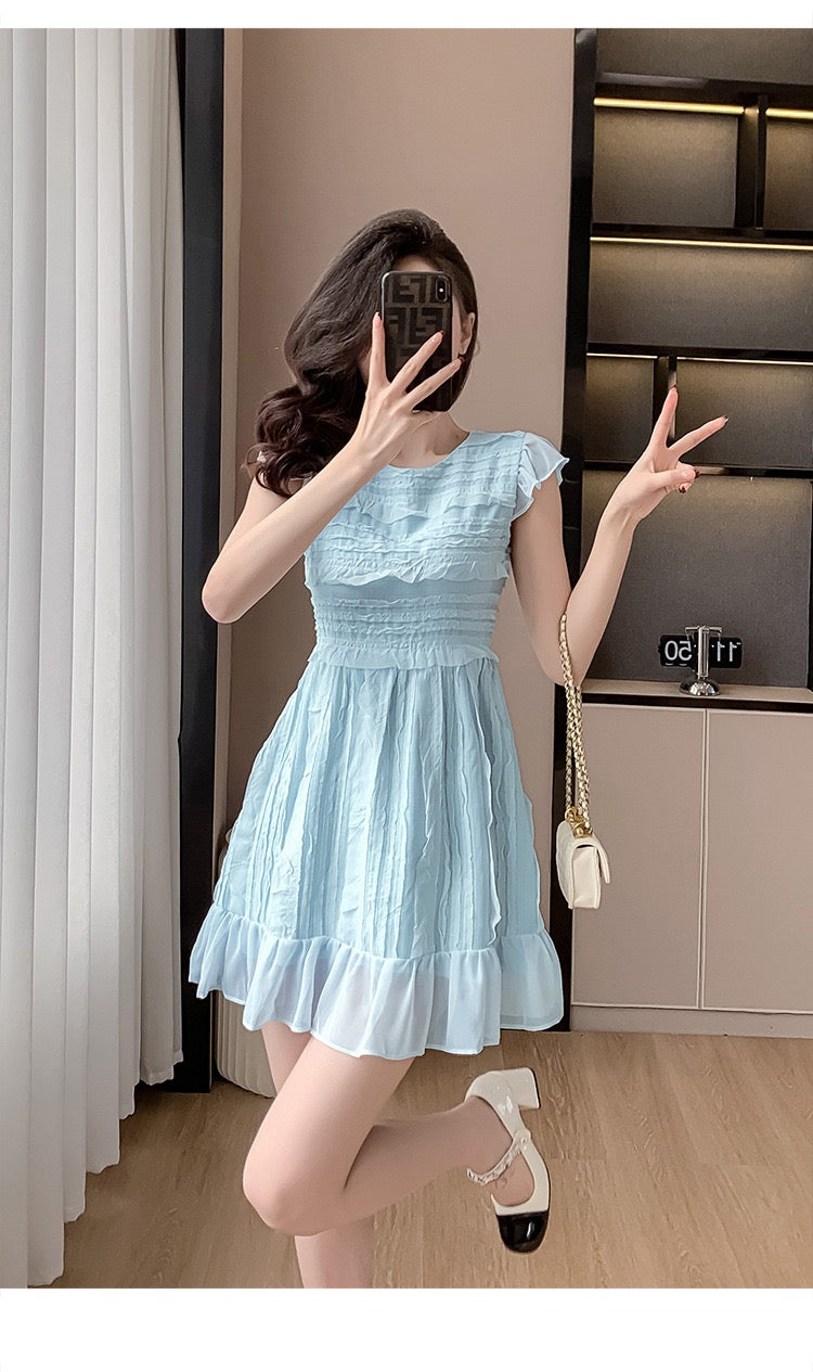 Sky blue mini dress