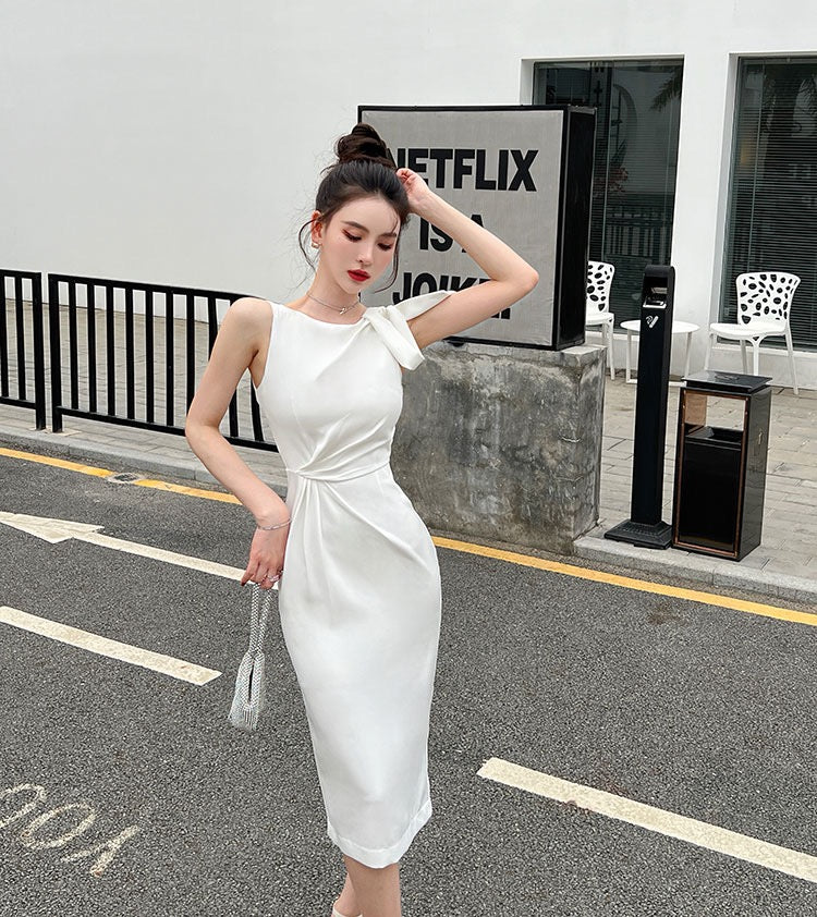 White sleeveless dress