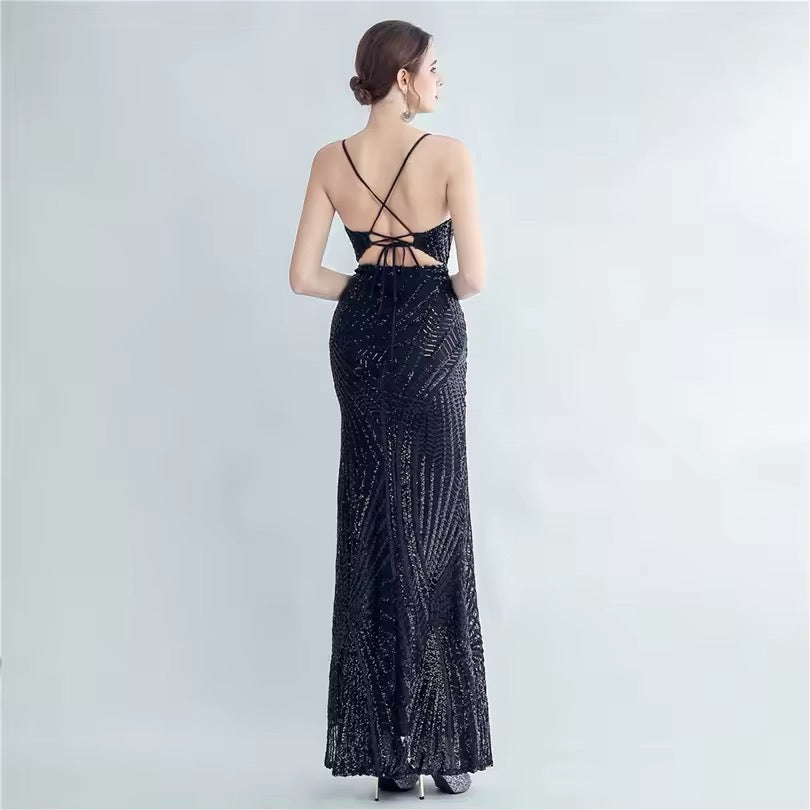 Mermaid V neck gown