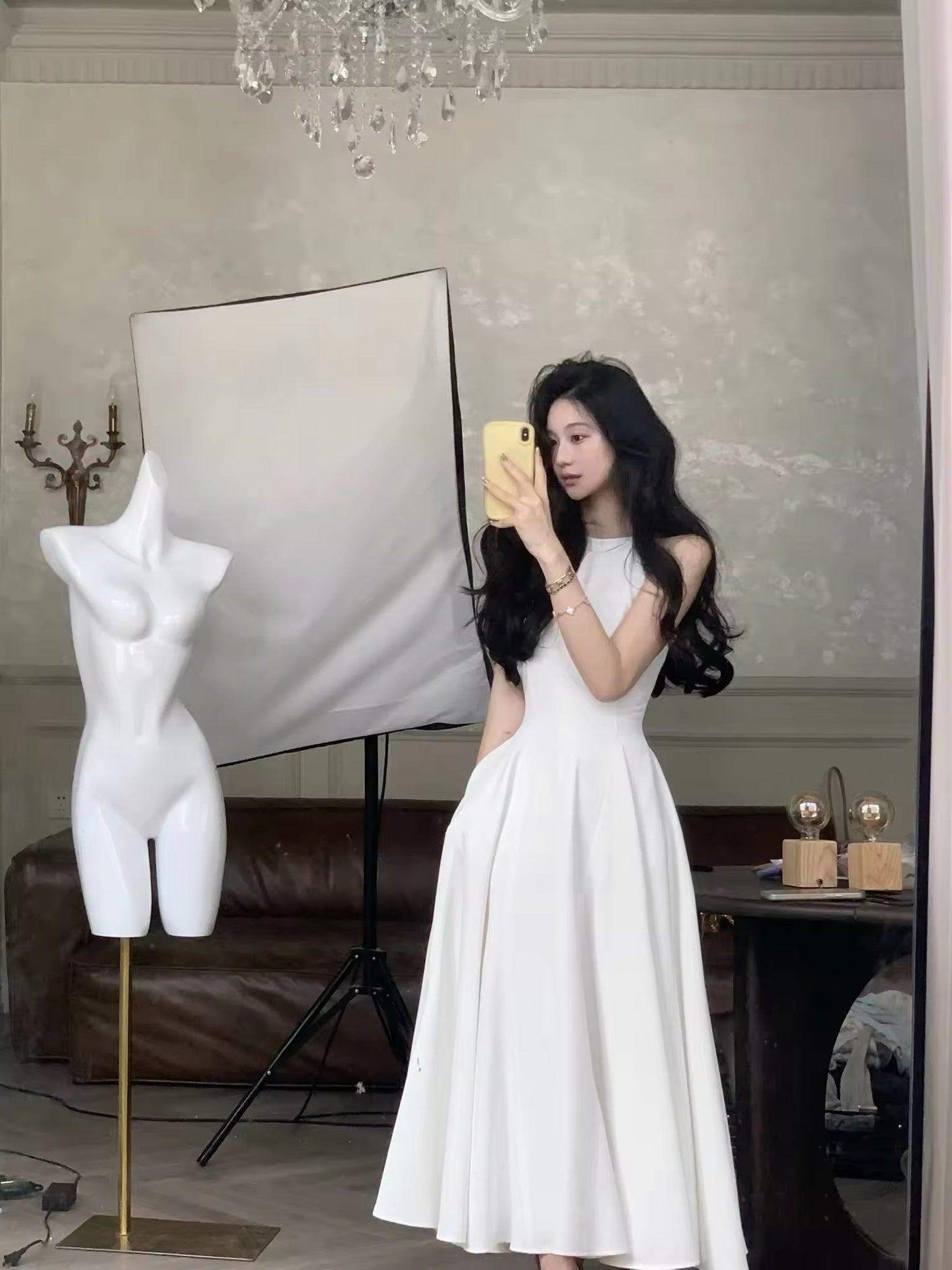 High neck midi dress