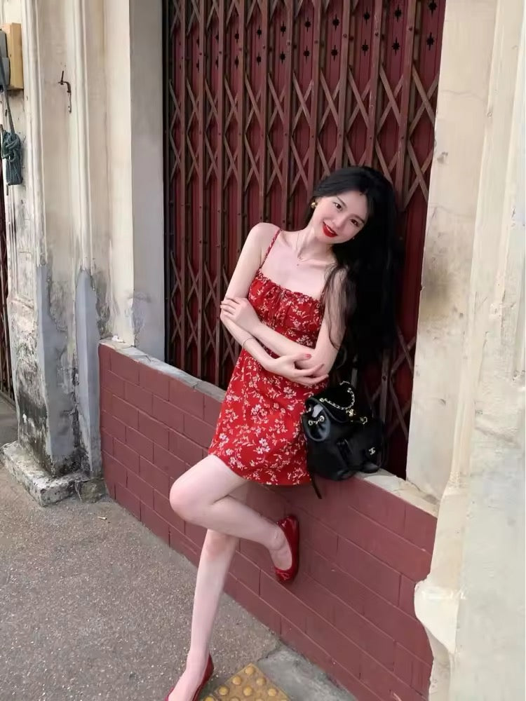 Orange Red mini dress