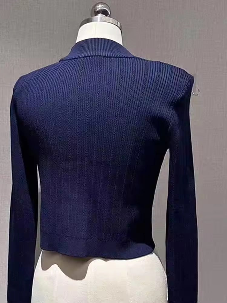 Premium Quality Women Fashion Autumn Vintage Cute Gold Button Knitted Cardigan Sweater Top