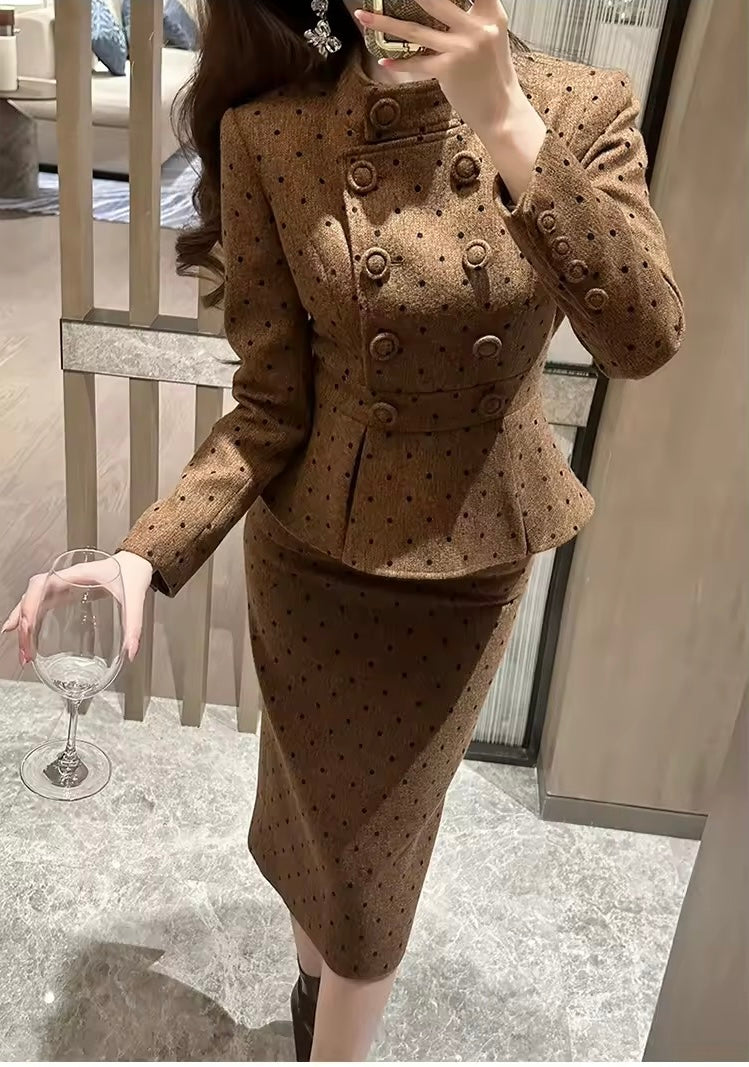 Autumn winter Brown midi set