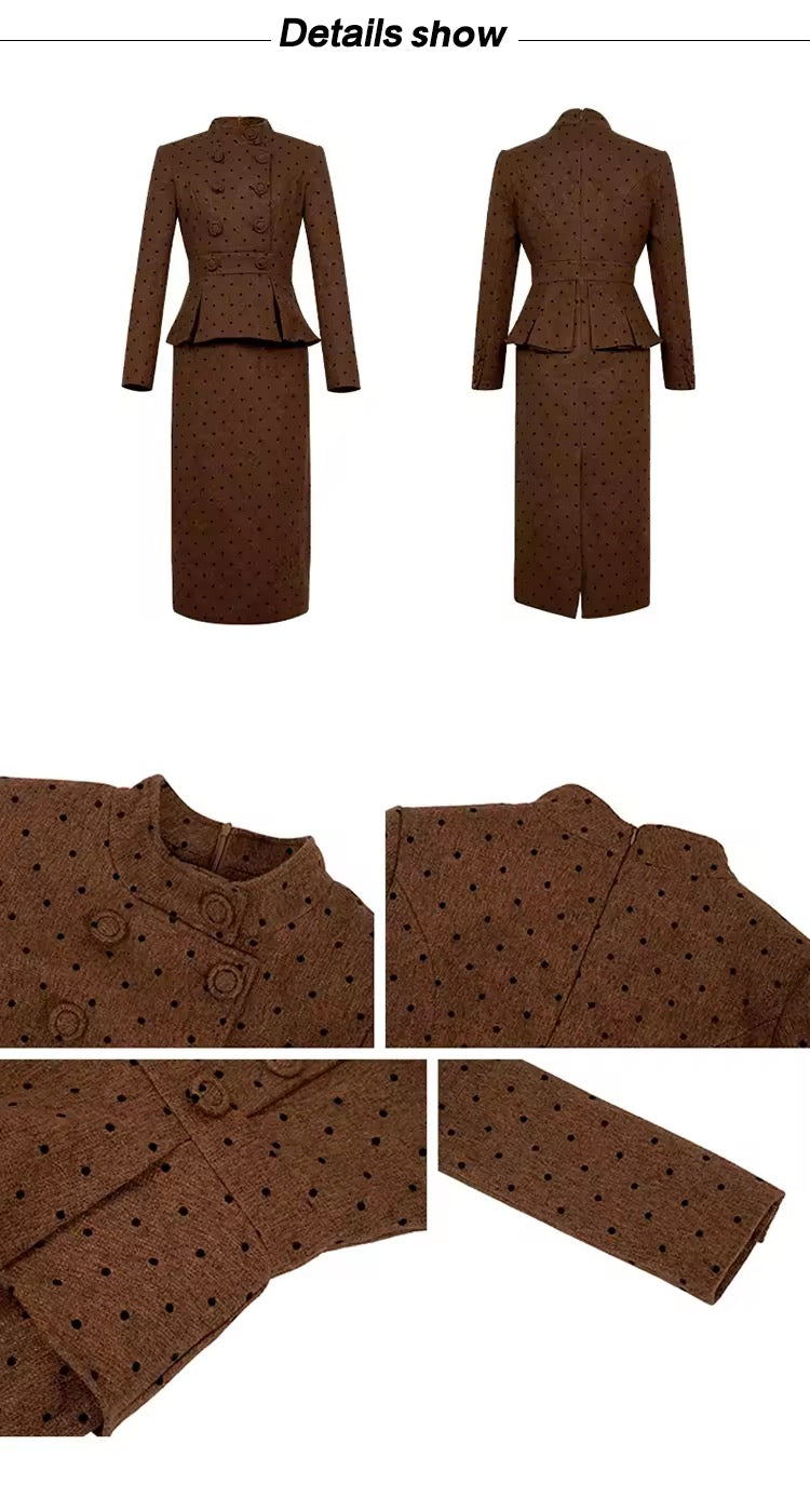 Autumn winter Brown midi set