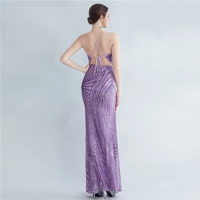 Mermaid V neck gown