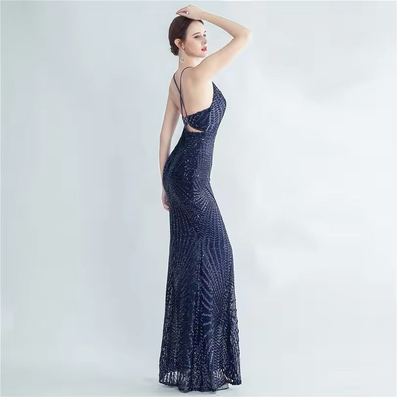 Mermaid V neck gown