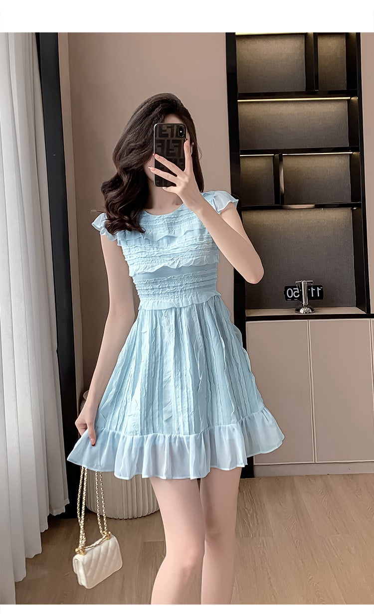 Sky blue mini dress