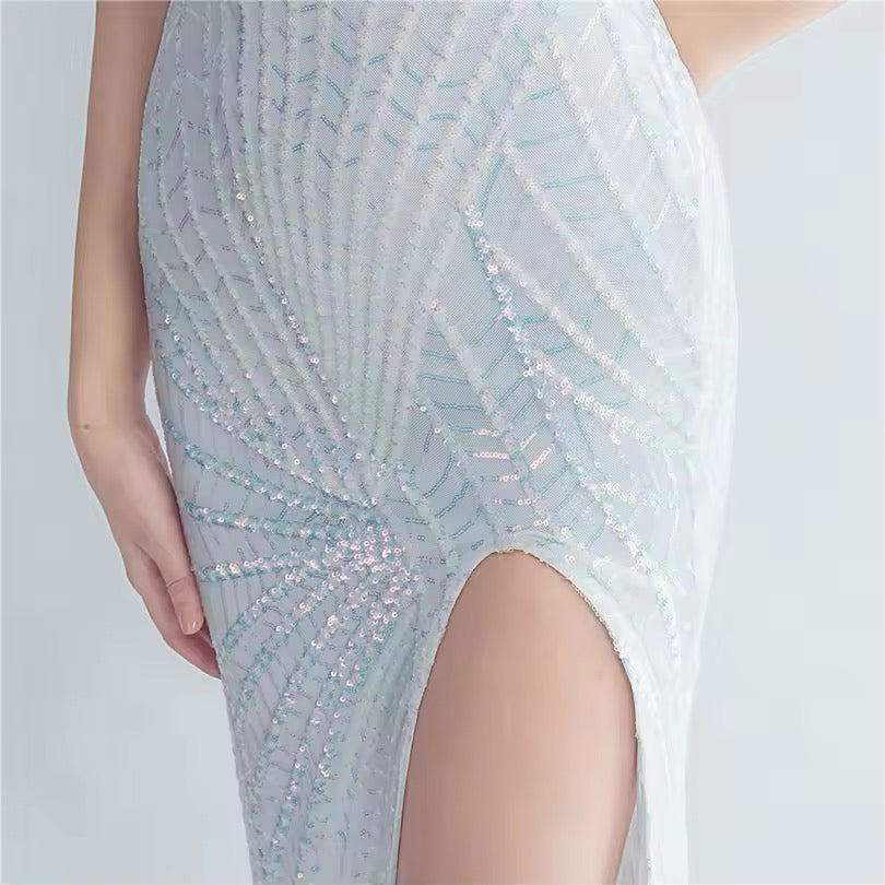 Mermaid V neck gown