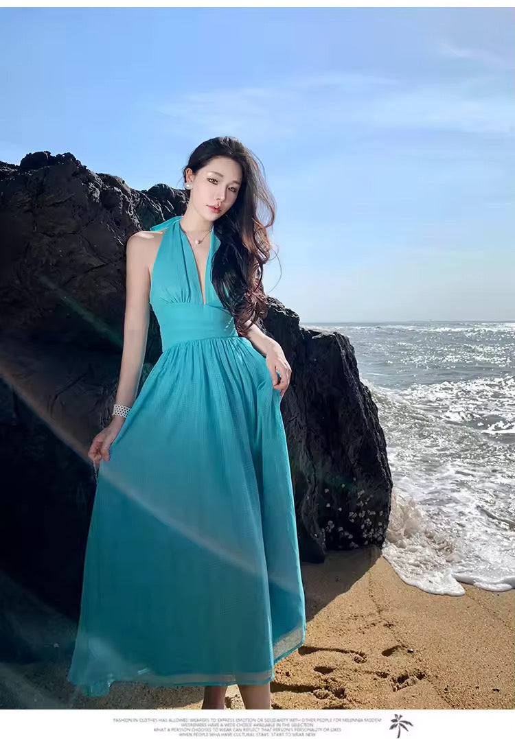 Blue wrap dress