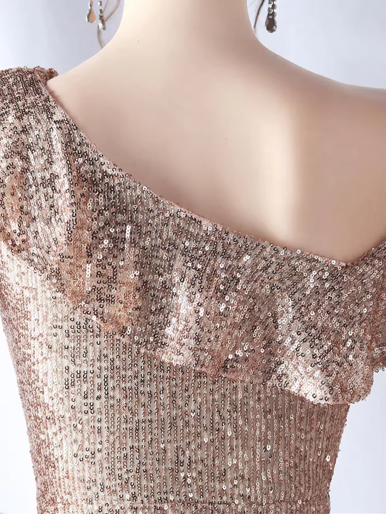 Ruffle sequins dress