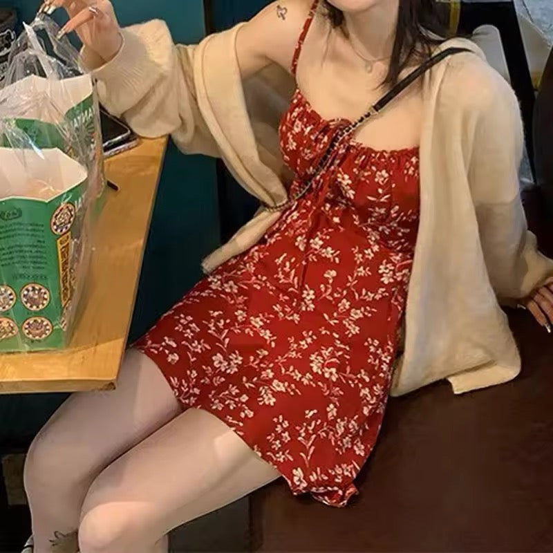 Orange Red mini dress