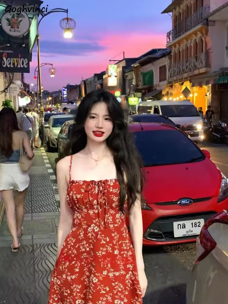 Orange Red mini dress