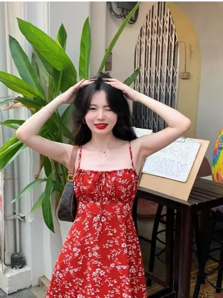 Orange Red mini dress