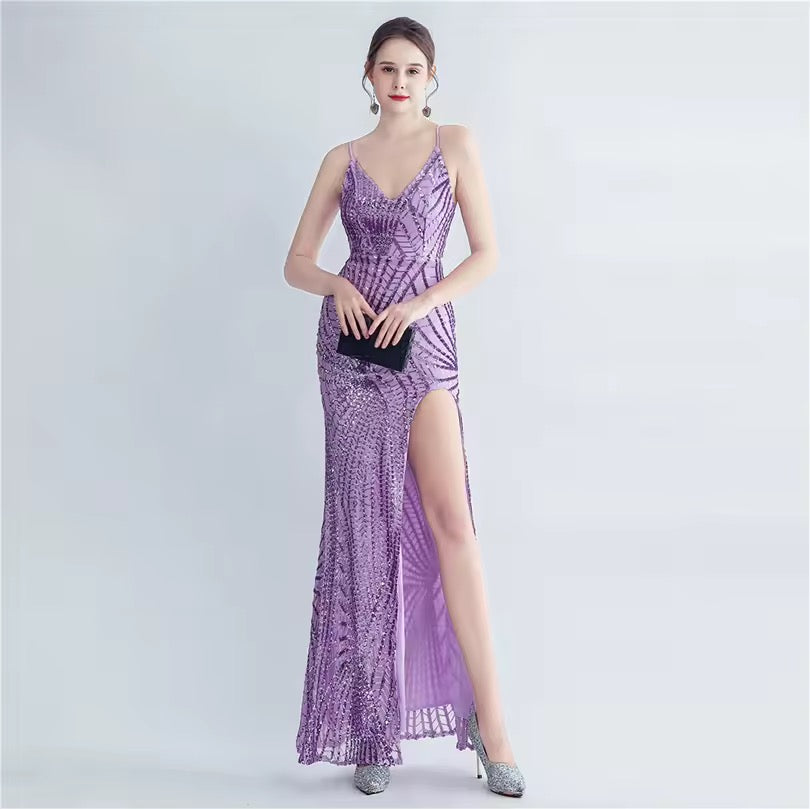 Mermaid V neck gown