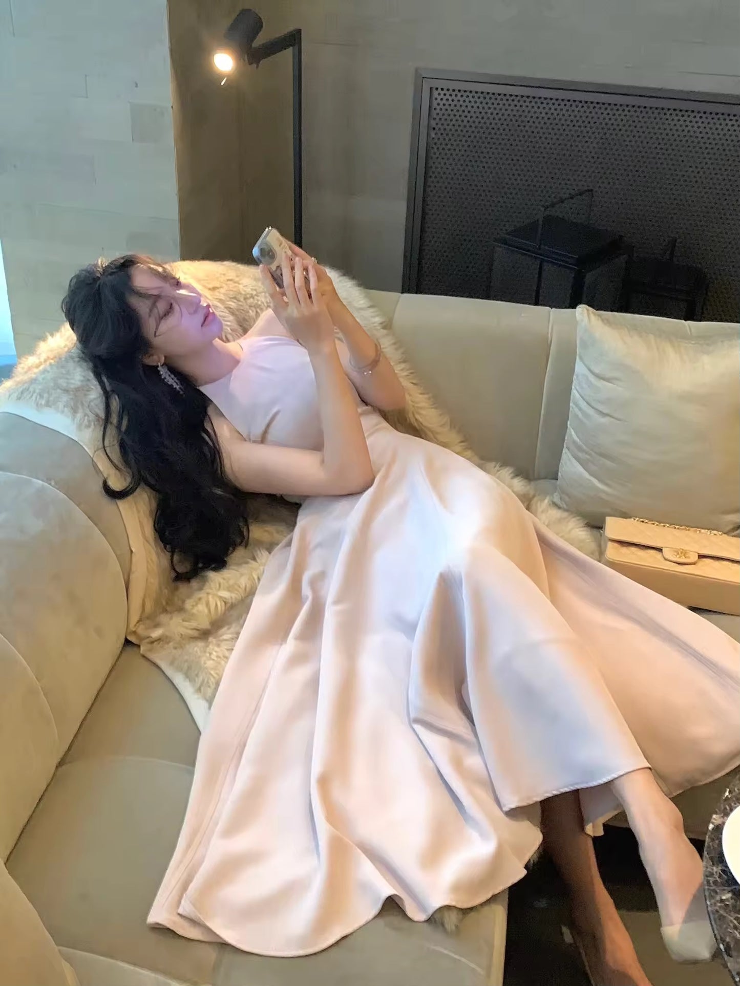 High neck midi dress