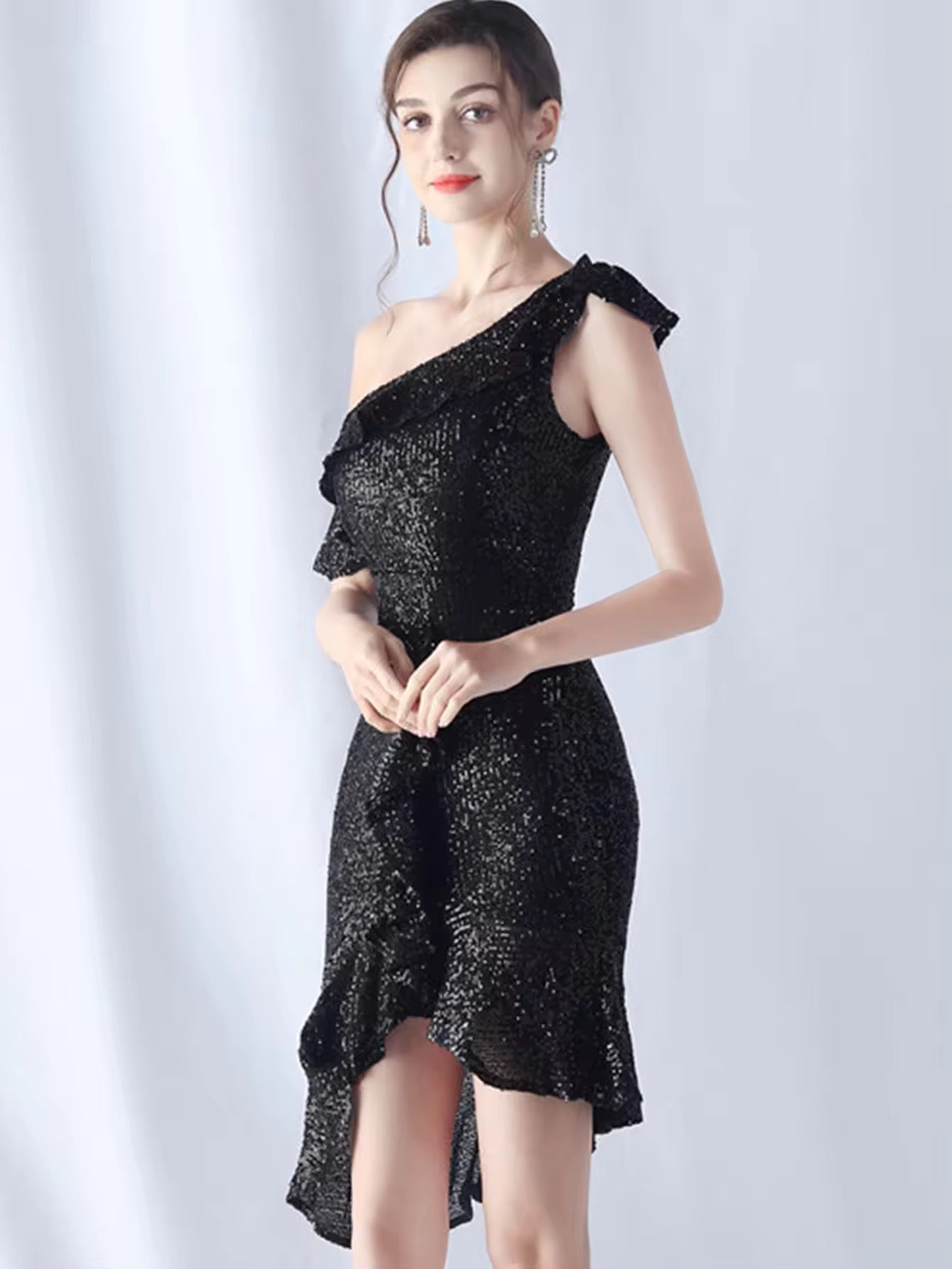 Ruffle sequins dress