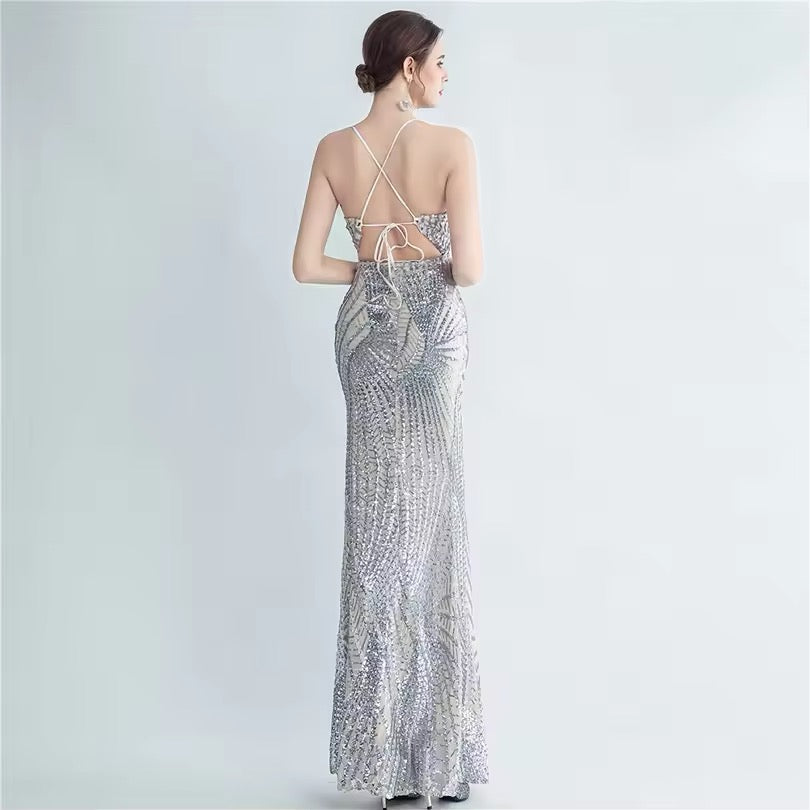 Mermaid V neck gown