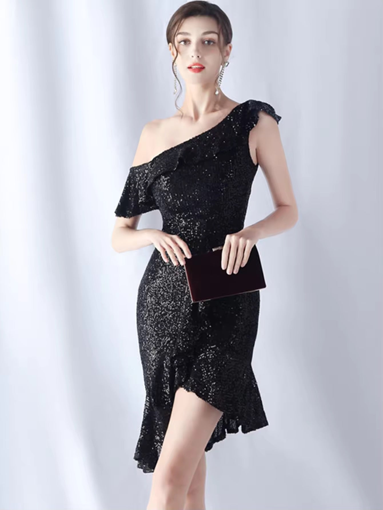 Ruffle sequins dress