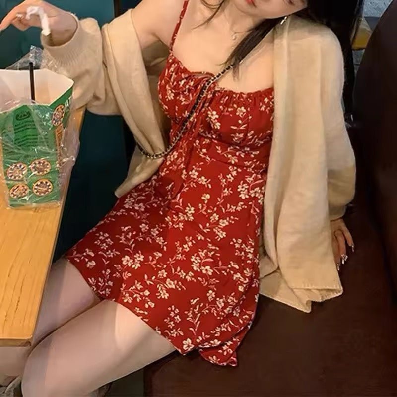 Orange Red mini dress