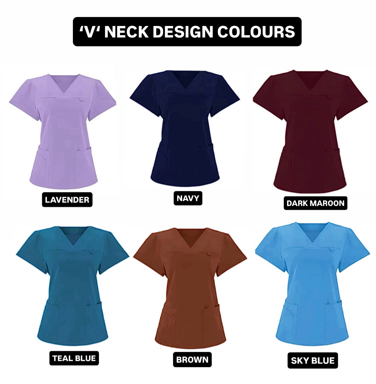 ‘V’ Neck Design Scrub sets