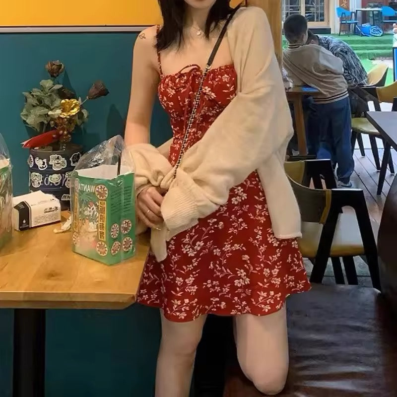 Orange Red mini dress