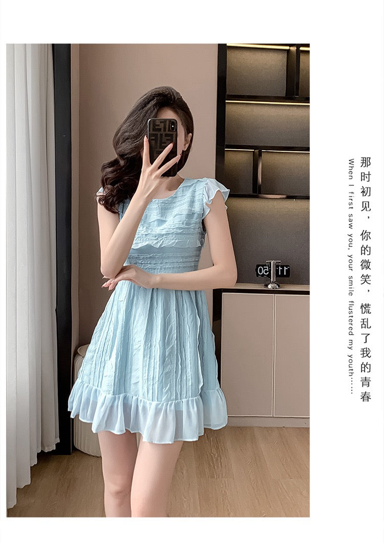 Sky blue mini dress