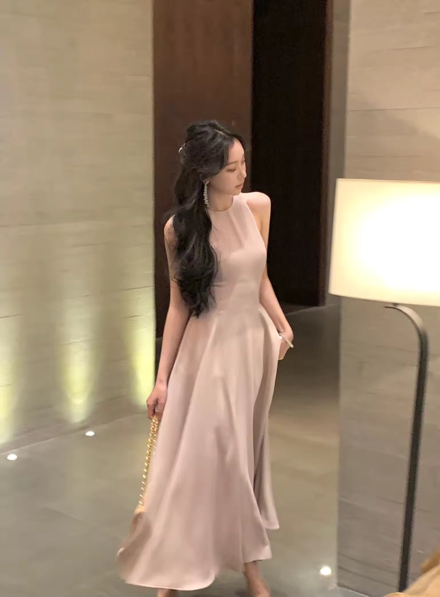 High neck midi dress