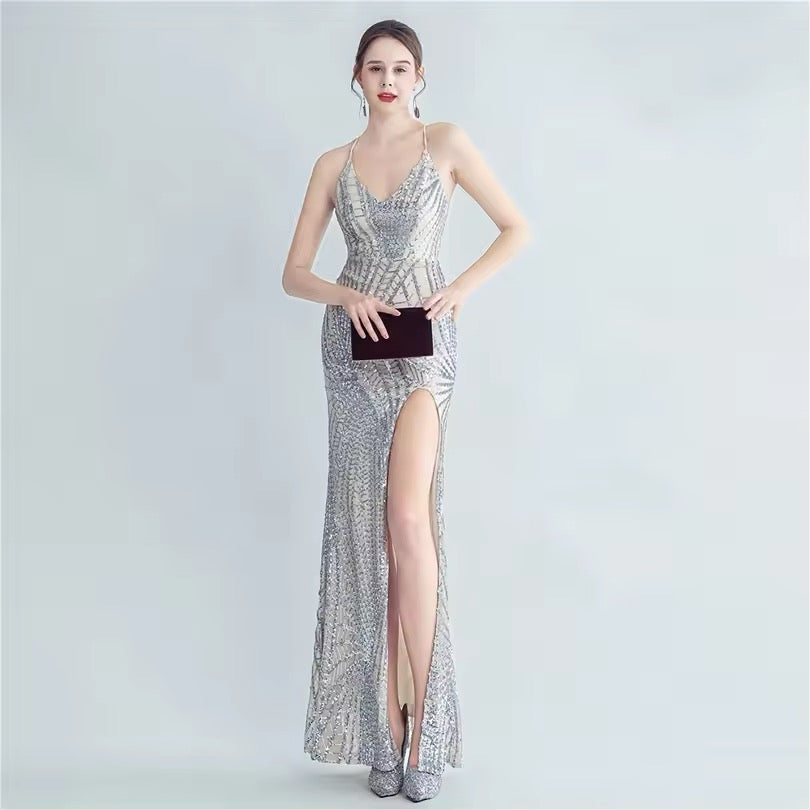 Mermaid V neck gown