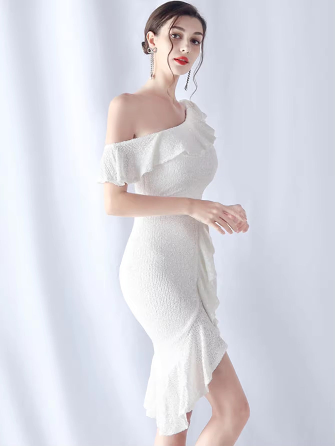 Ruffle sequins dress