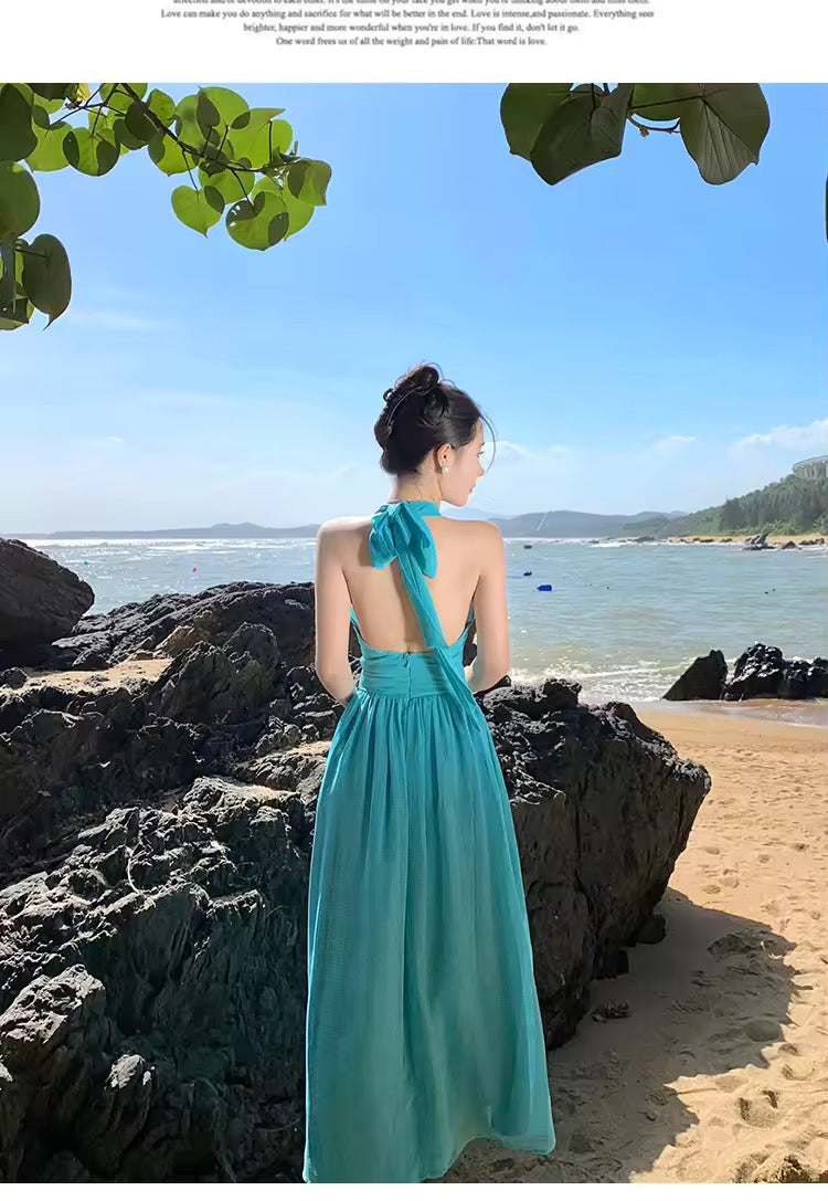 Blue wrap dress
