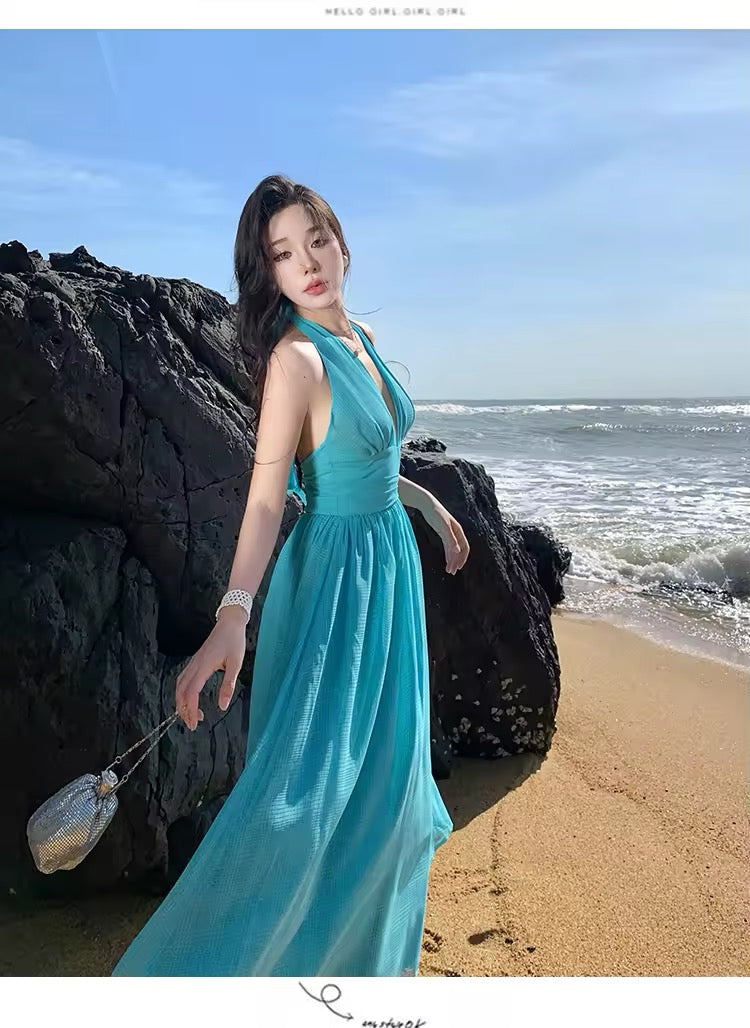 Blue wrap dress