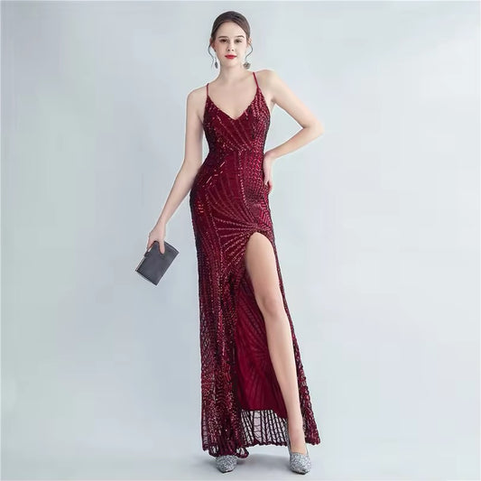 Mermaid V neck gown