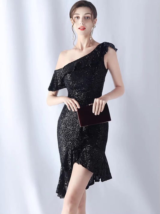 Ruffle sequins dress