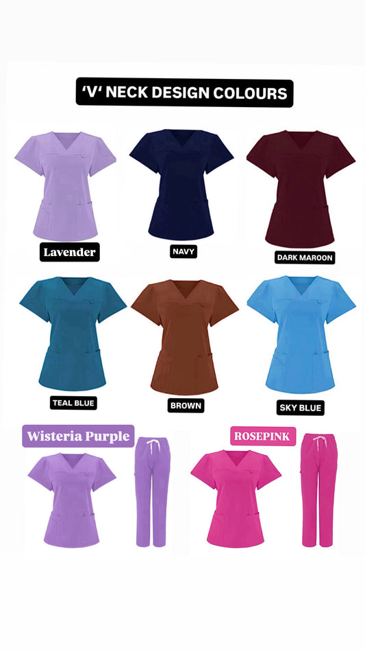 ‘V’ Neck Design Scrub sets