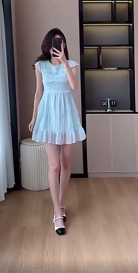 Sky blue mini dress